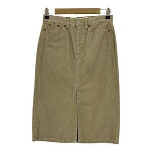 Vintage Gap Size 1 Beige Corduroy Pencil Straight Skirt